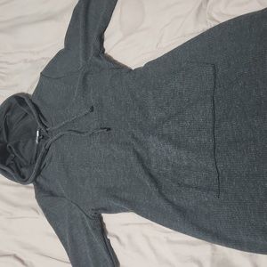 Gray Hoodie Dress with Pockets